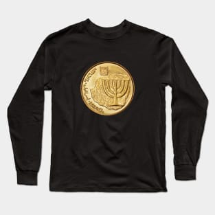 Israel 10 Agorot Coin Long Sleeve T-Shirt